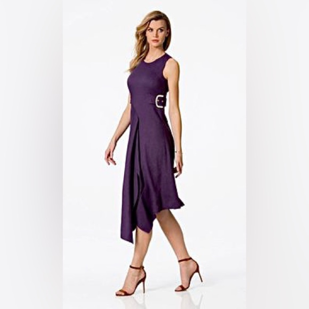 PER SE Vineyard Purple Asymmetrical Dress